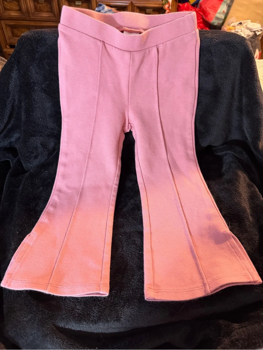 Gymboree Girls Pink Solid Flare Pants Pull-On Elastic Waist Knit 2T Dusty Rose